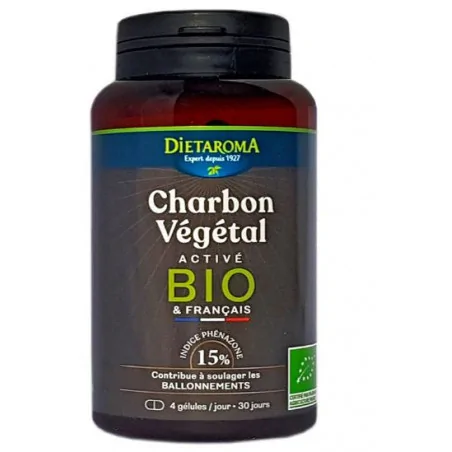 DIETAROMA CHARBON VEGETAL BIO 120 GELULES