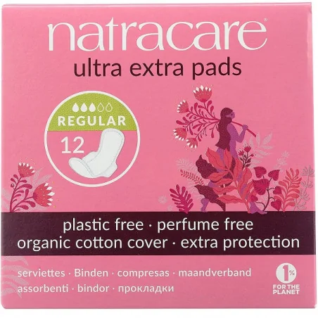 Natracare SERVIETTE ULTRA EXTRA NORMAL 12 U