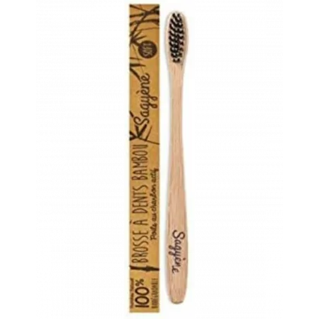 Sagyène Brosse à dents Bambou aux poils de Charbon Actif