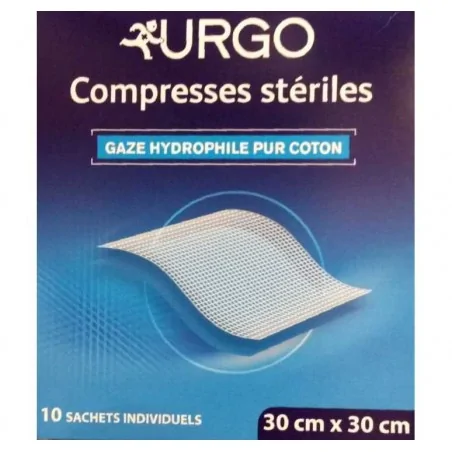 URGO COMPRESSES DE GAZE STÉRILES 30x30cm