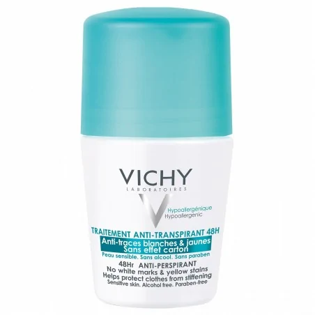 Vichy Traitement Anti-transpirant - Anti-traces Blanches et Jaunes 48H (Bille) 50ml